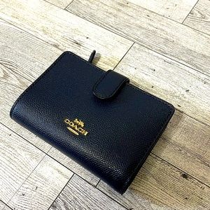 NAVY Coach Bifold Wallet w/ Coin Holder